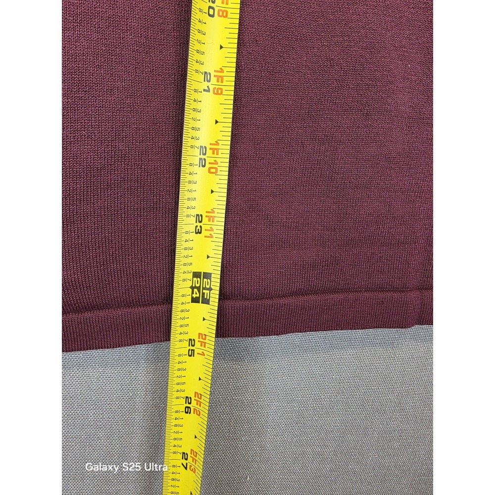 Pendleton Mock Neck Long Sleeve Top Large‎ Burgandy Silk Blend Classic Layering - Picture 4 of 6